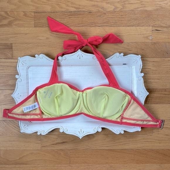 NWOT Athleta Halter Bikini Top Pink/Orange 32D/DD - Picture 3 of 8
